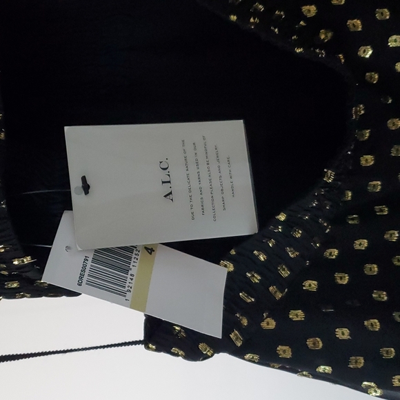 A.L.C. Lita Silk Metallic Dot Print Tiered Dress BNWT Size 4 - Picture 12 of 13